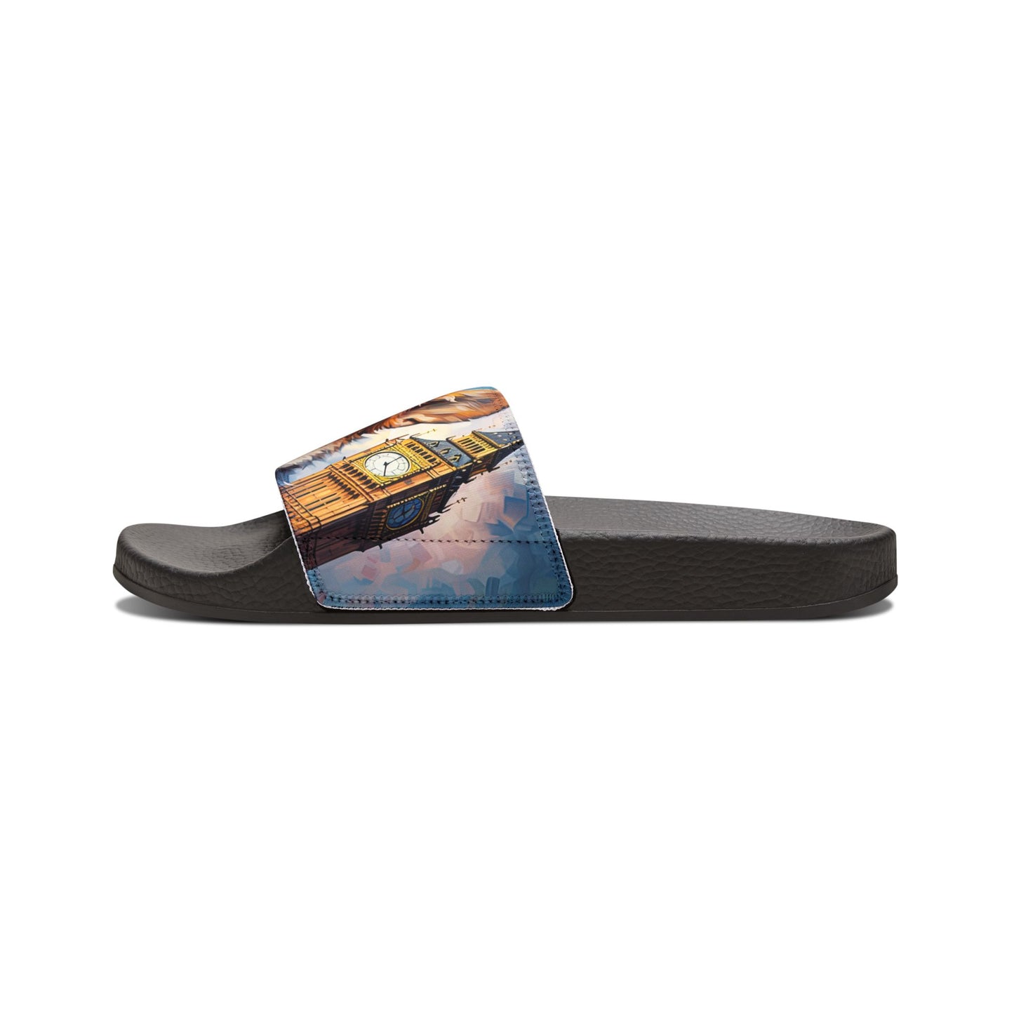 Corgi & Big Ben in London Men's Slide Sandals - Casual Pool & Beach Slides
