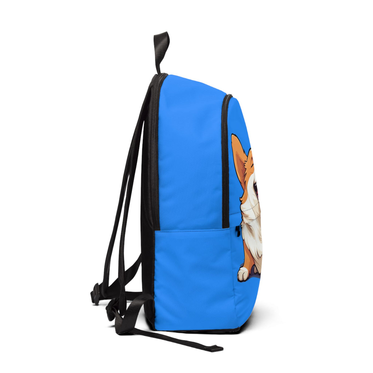 Comical Corgi All Smiles Backpack — Funny Blue Corgi Rucksack