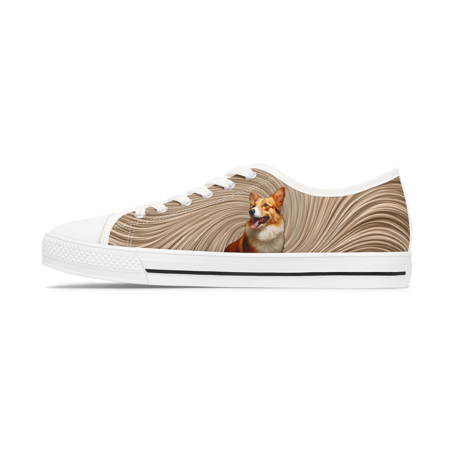 Pembroke Portrait Swirling Tan Women's Low Top Casual Canvas Sneakers