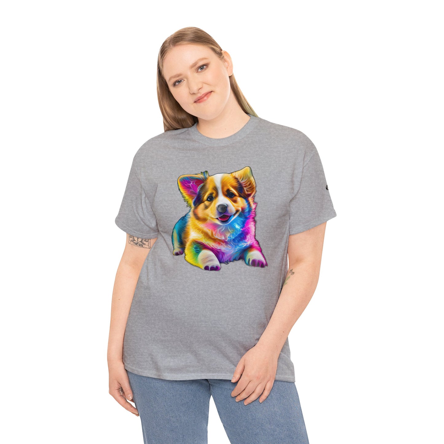 Colorful Corgi - Unisex Heavy Cotton Tee