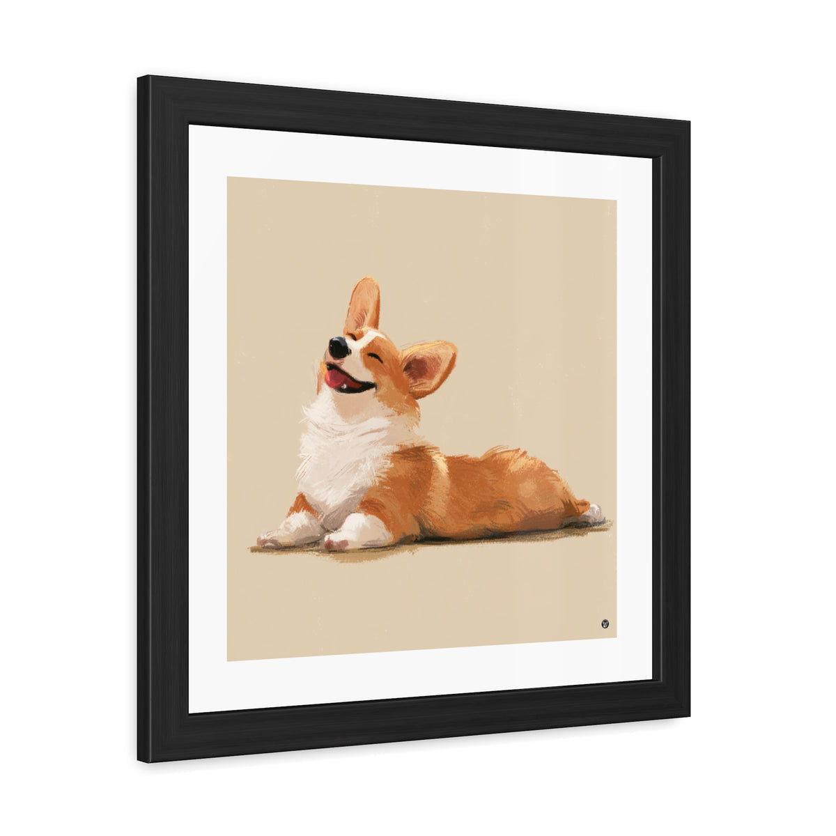 Giddy Sploot  - Happy Corgi Exclusive Framed Print