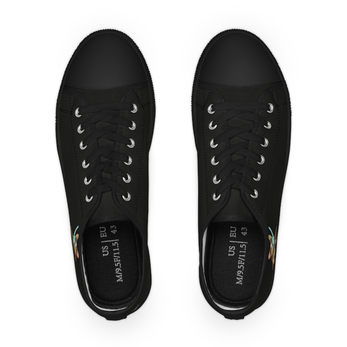 Little Light Knight Corgi Warrior in Training Men's Low Top Black Canvas Sneakers