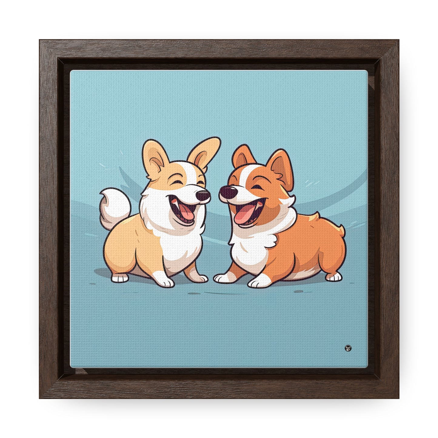 Corgi Couple - Framed on Canvas
