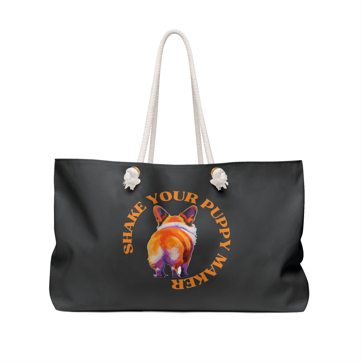 Shake Your Puppy Maker Weekender Beach Bag – Corgi Humor Travel Tote