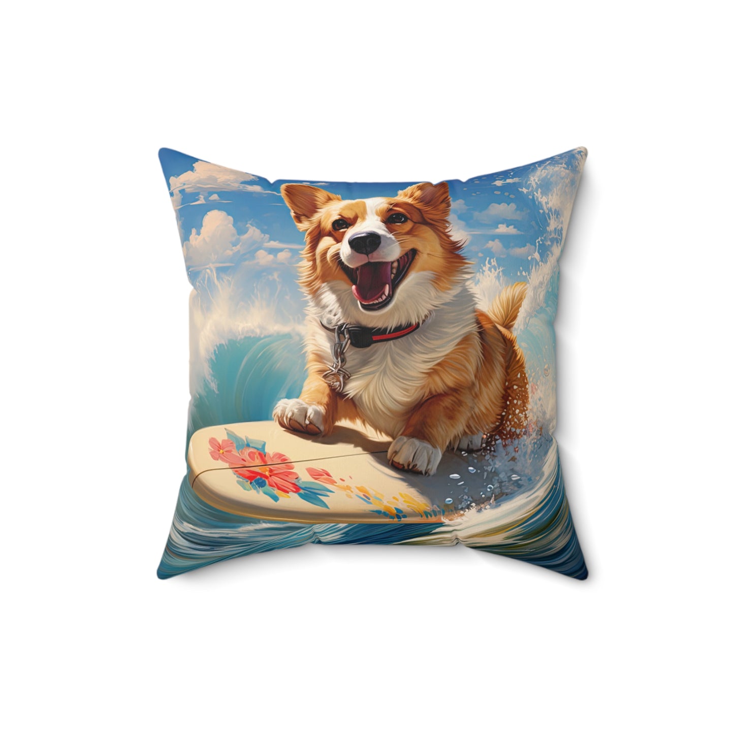 Cowabunga Corgi - Throw Pillow