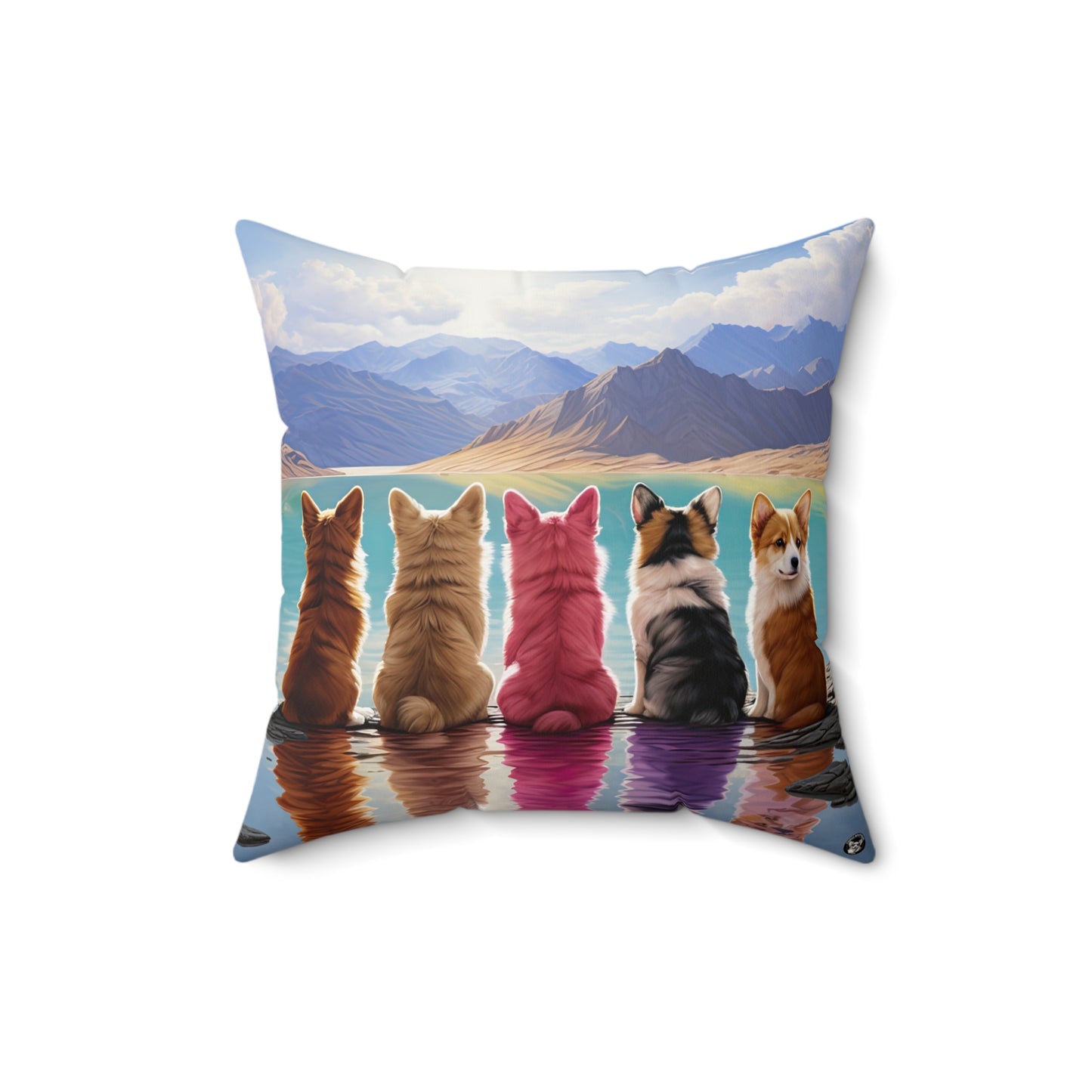 Corgi Lake - Throw Pillow