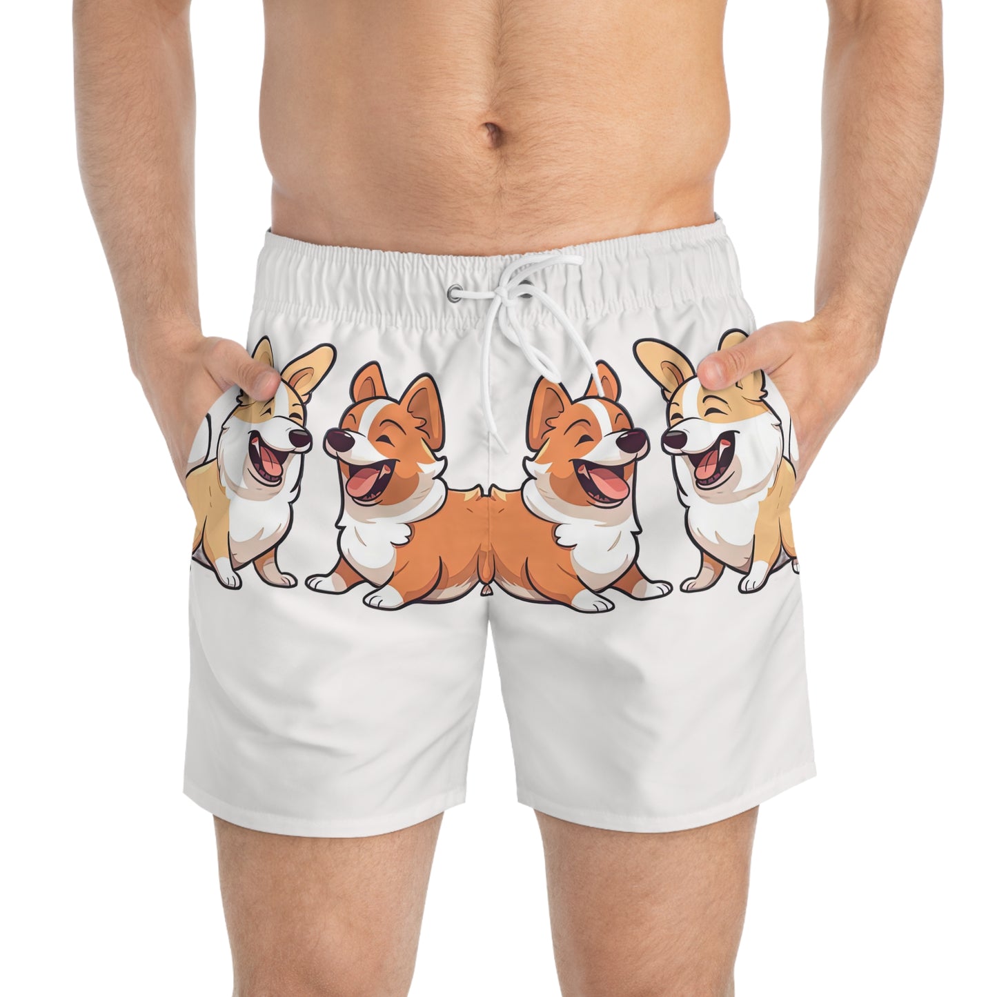 Corgi Couple Swim Trunks