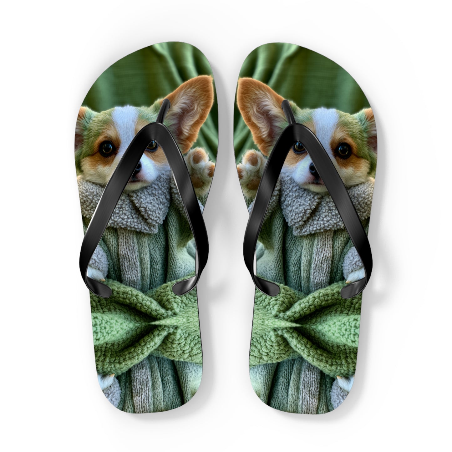 Grogu the Corgi Flip-Flops