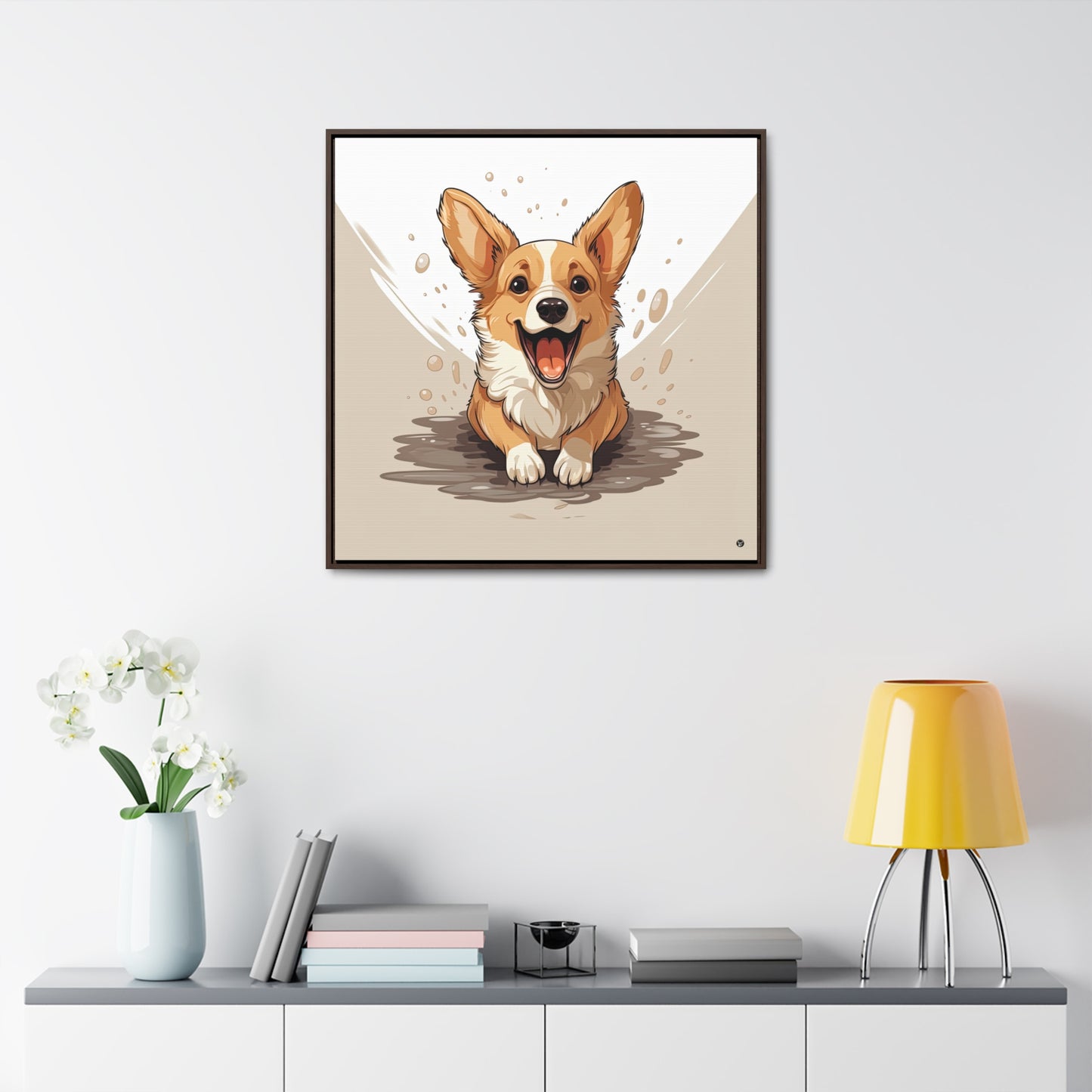Corgi Cuteness - Framed on Canvas