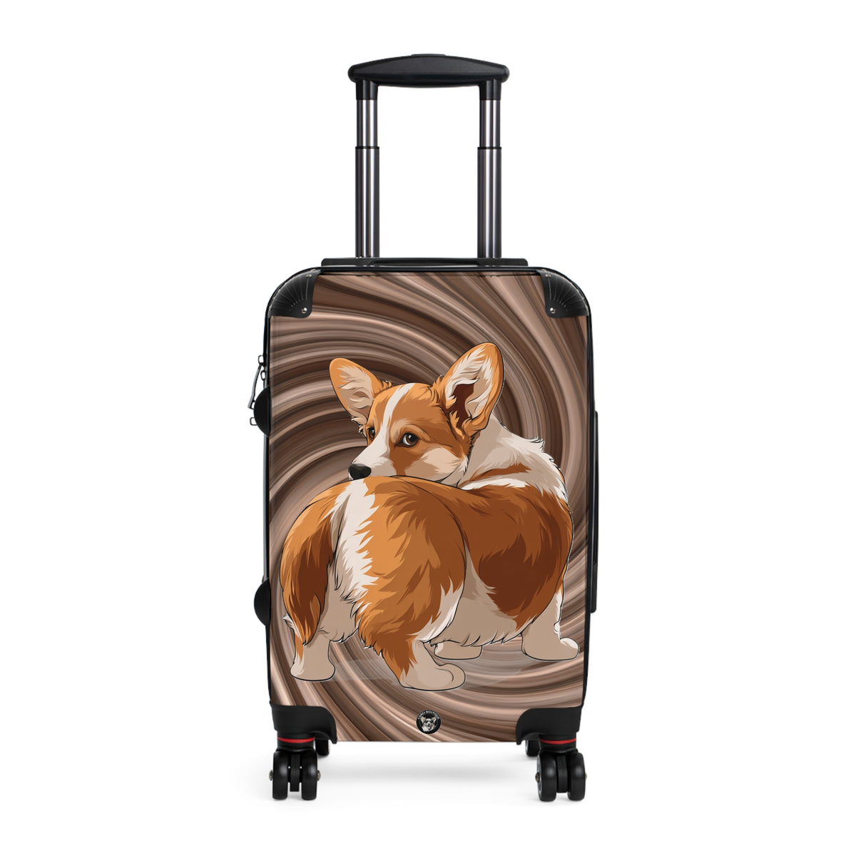 Butt What? Talk To The Butt Contemptuous Corgi Suitcases – Swirling Brown Corgi Rolling Luggage