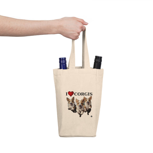 I Heart Corgis - Double Wine Bottle Tote Bag