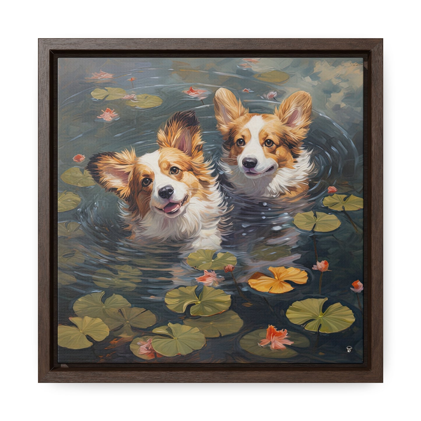 Pond Pups - Framed on Canvas