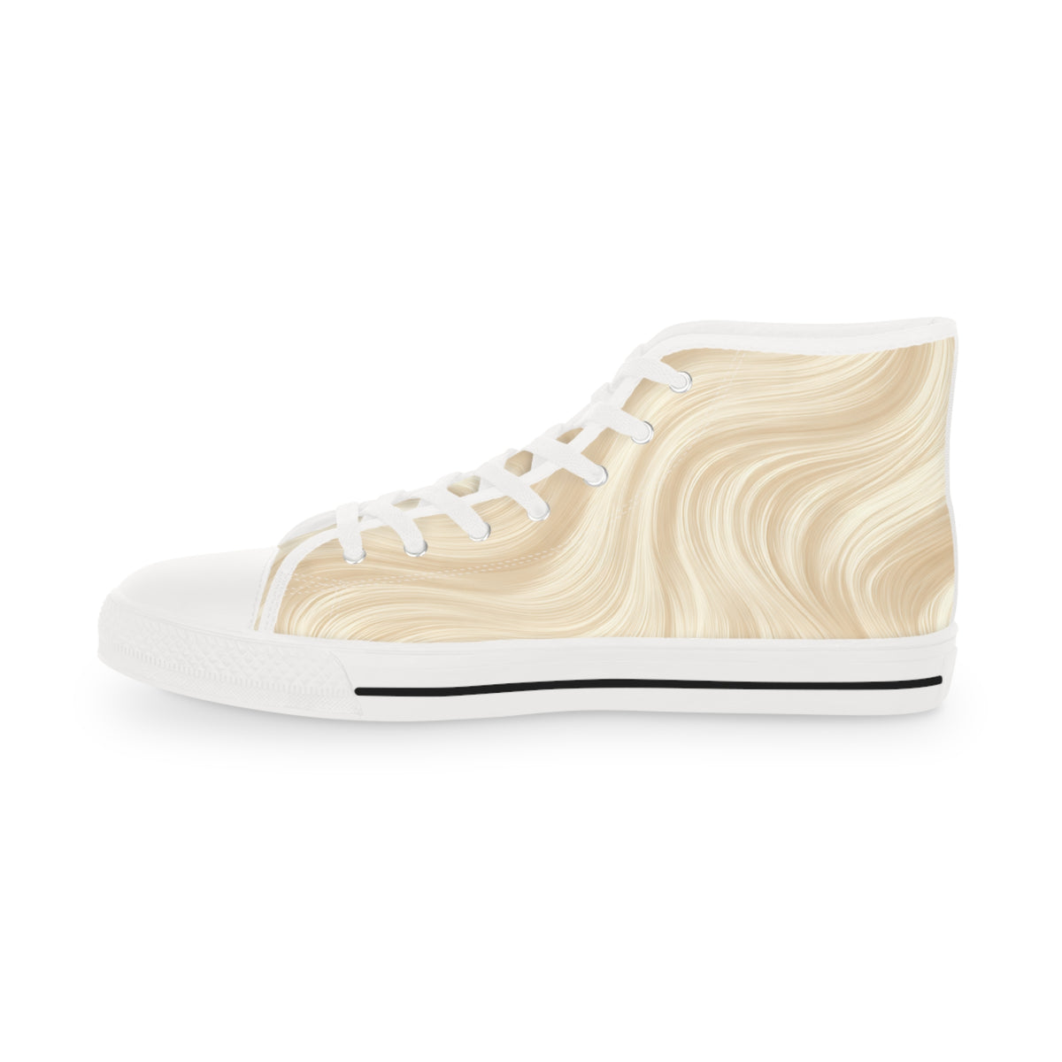 Giddy Sploot Men's High Top Casual Rich Creamy Champagne Canvas Sneakers