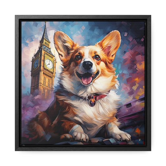 Corgi and Ben - Framed on Canvas