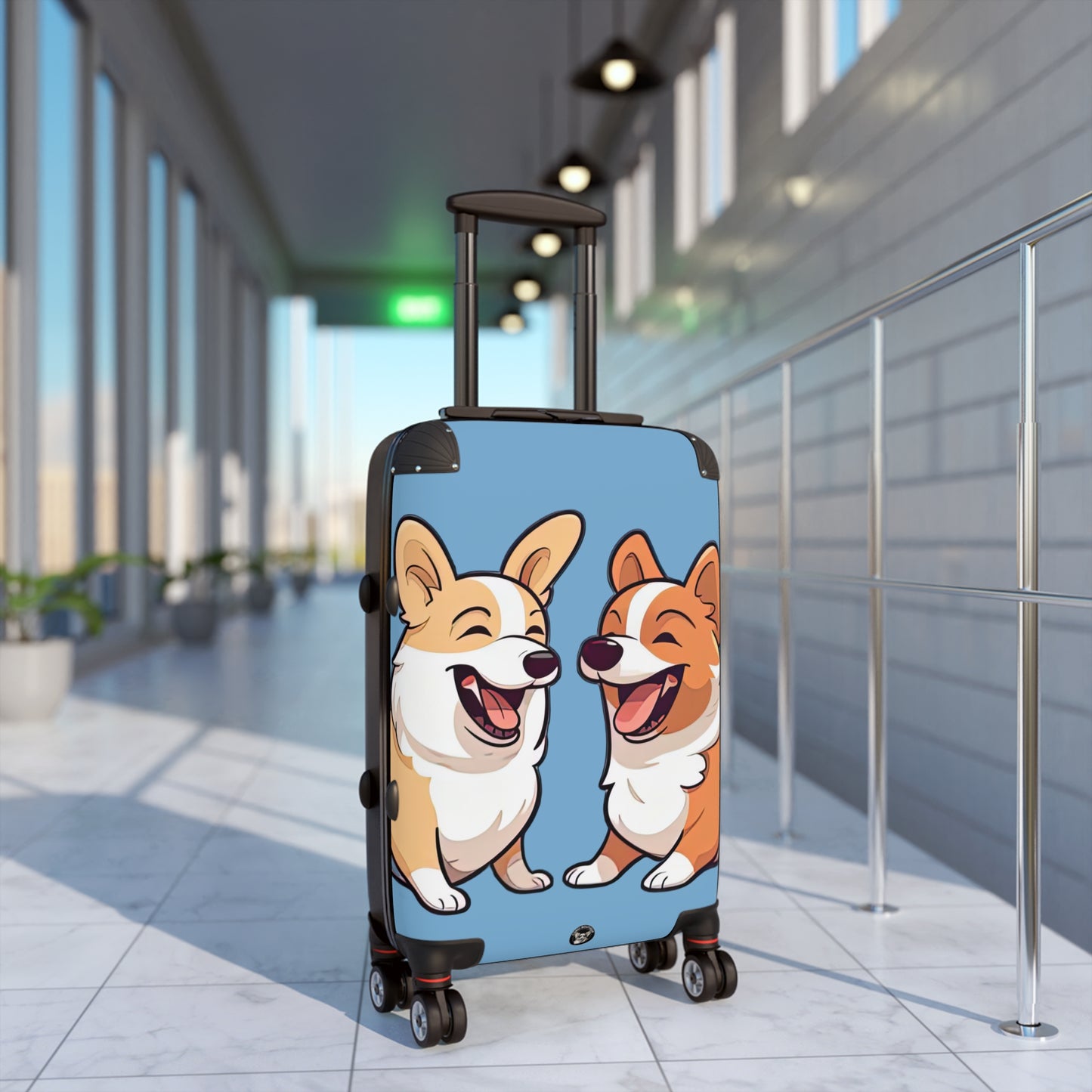Best Mates Laughing Corgis Suitcases — Animated Luggage Cover for Corgi Lovers