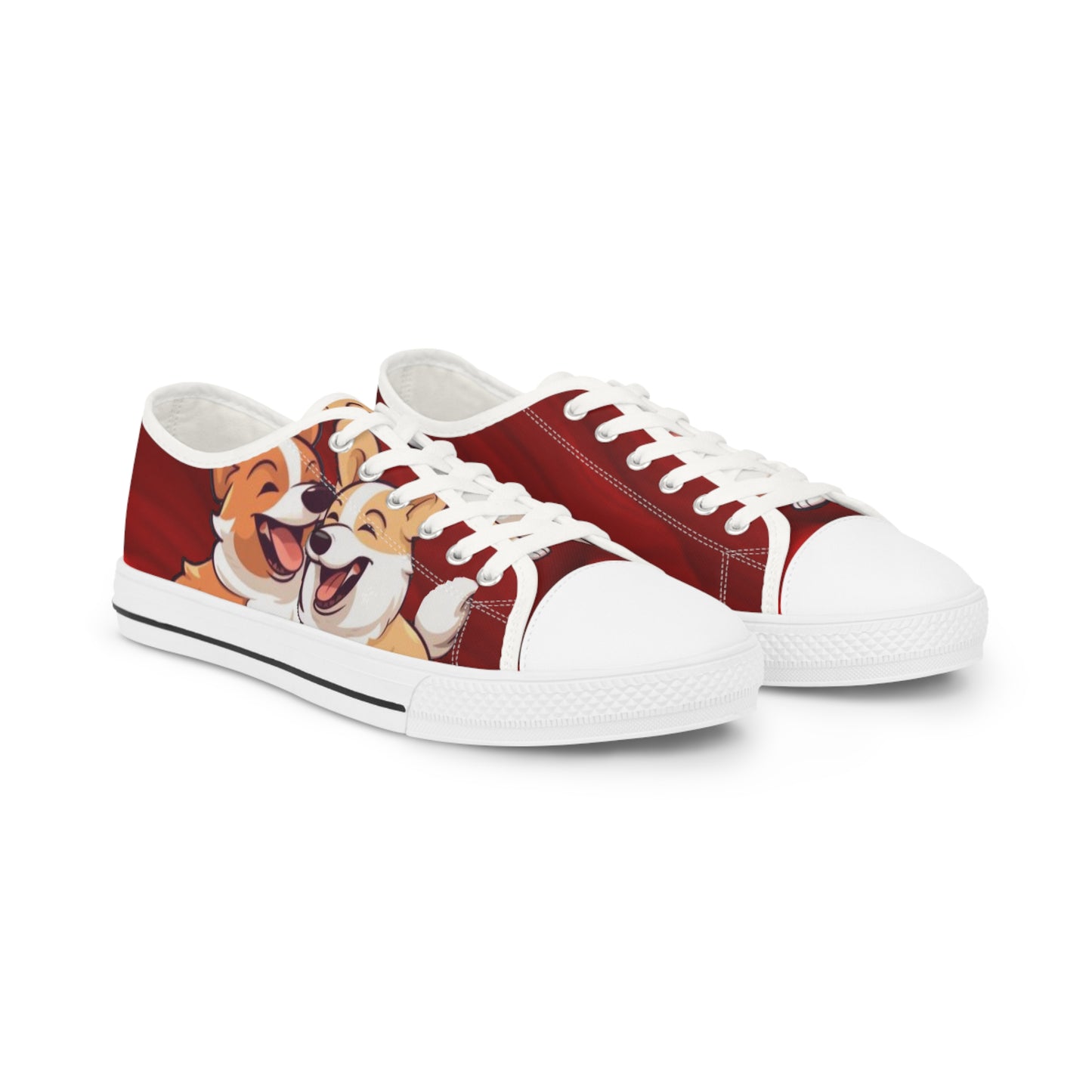 Corgi Best Mates Cute Cartoon Casual Men’s Low Top Canvas Sneakers