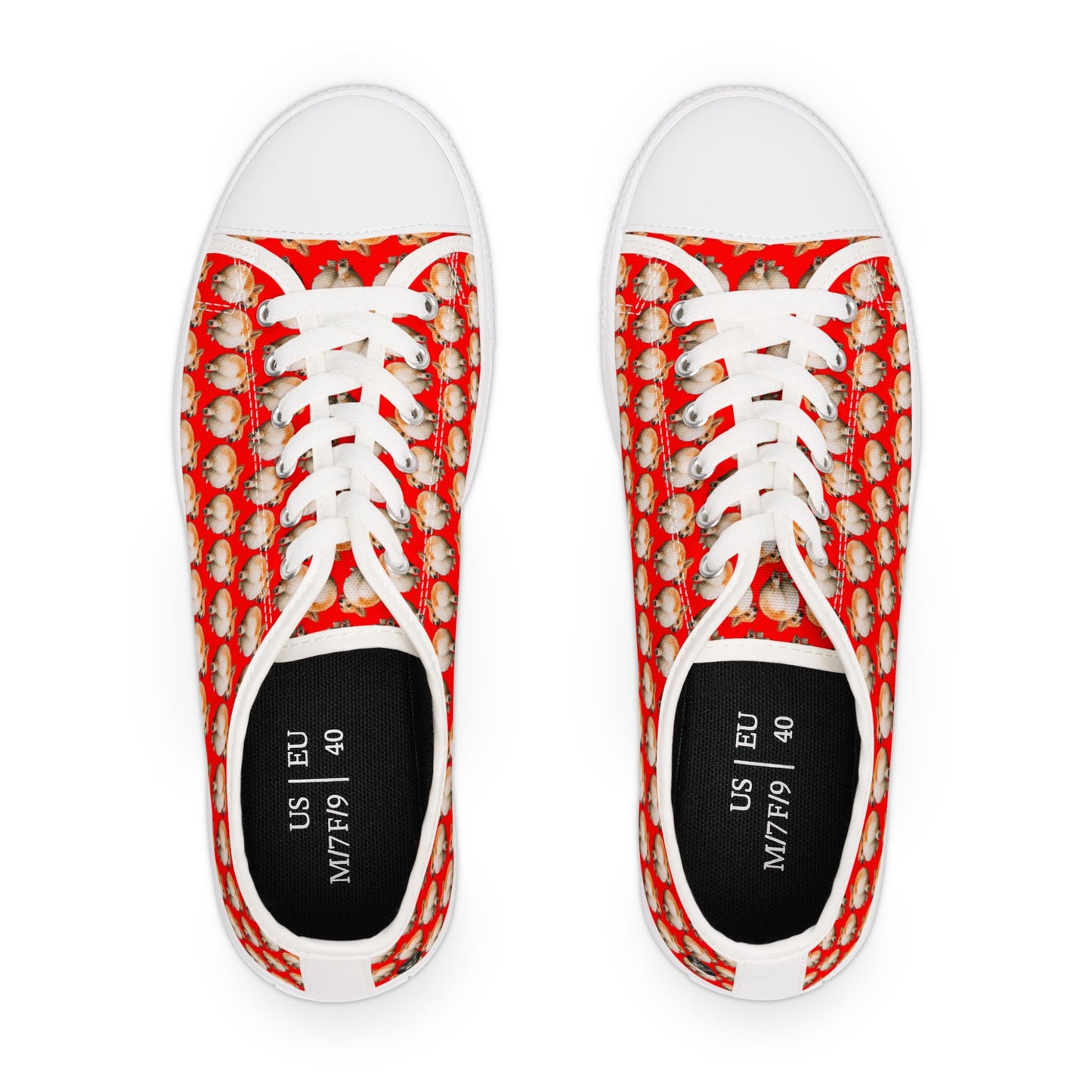 Baby Got Back Corgi Butt Wiggle Houndstooth Style Red Women's Low Top Casual Canvas Sneakers