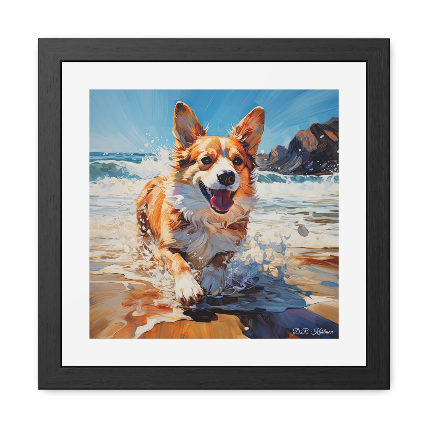 Impression encadrée Corgi côtier