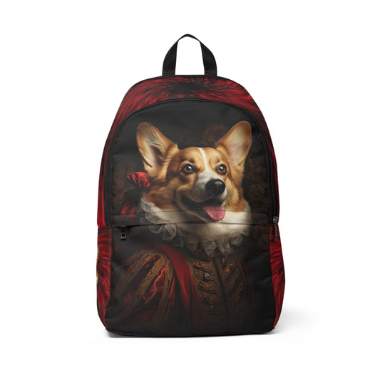 Renaissance Corgi in a Ruff Backpack — Black & Red Corgi Rucksack