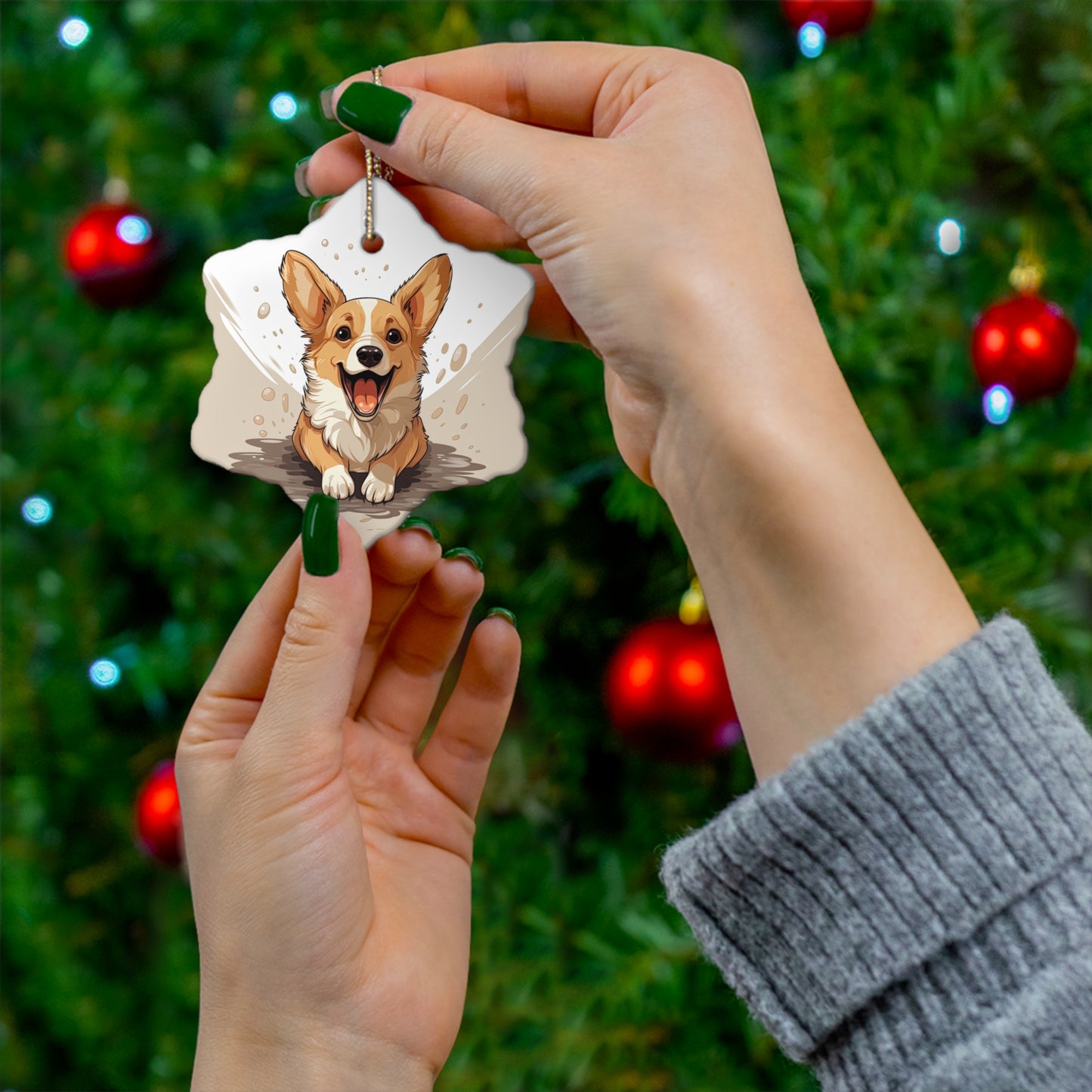 Corgi Cuteness - Ceramic Ornament