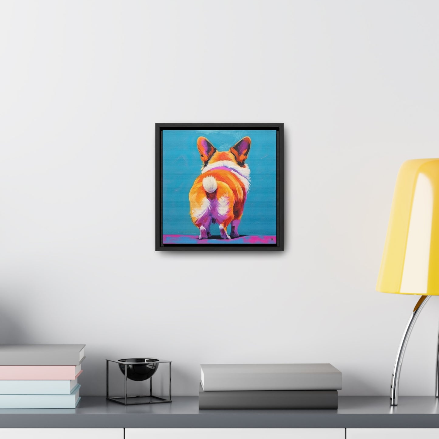 Corgi Butt - Framed on Canvas