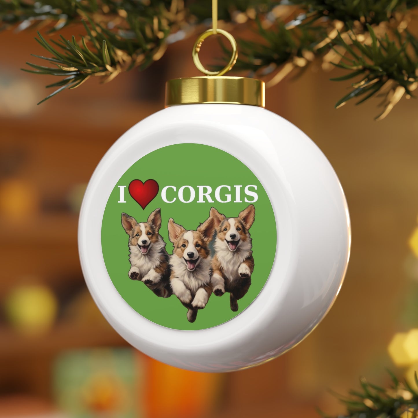 I Heart Corgis - Christmas Tree Ball