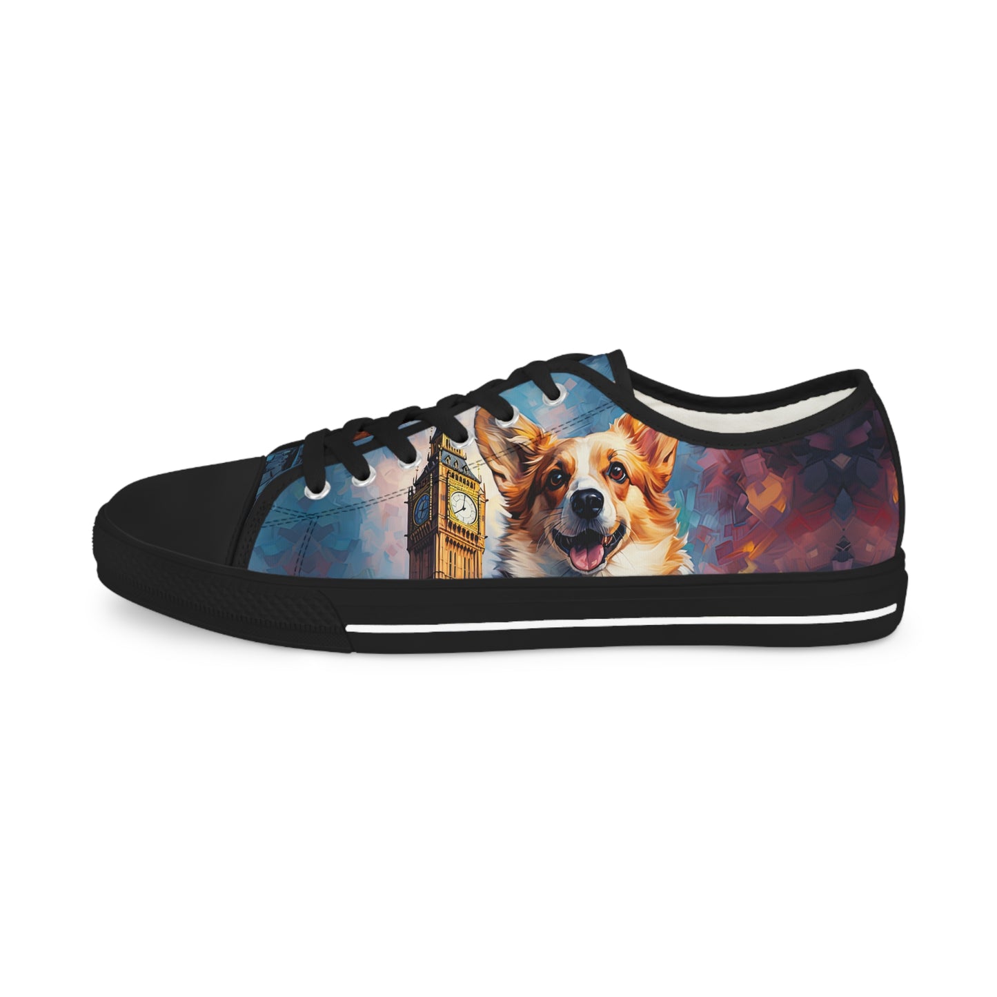 Corgi & Ben London Themed Men's Low-Top Casual Canvas Sneakers