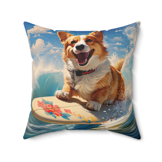 Cowabunga Corgi - Throw Pillow