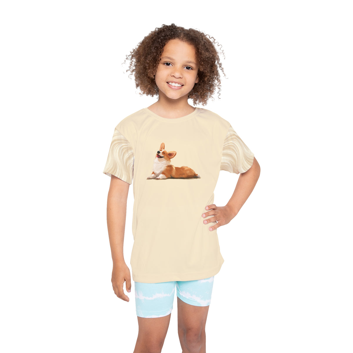 Giddy Sploot Kid's Creamy Champagne Sports Tee