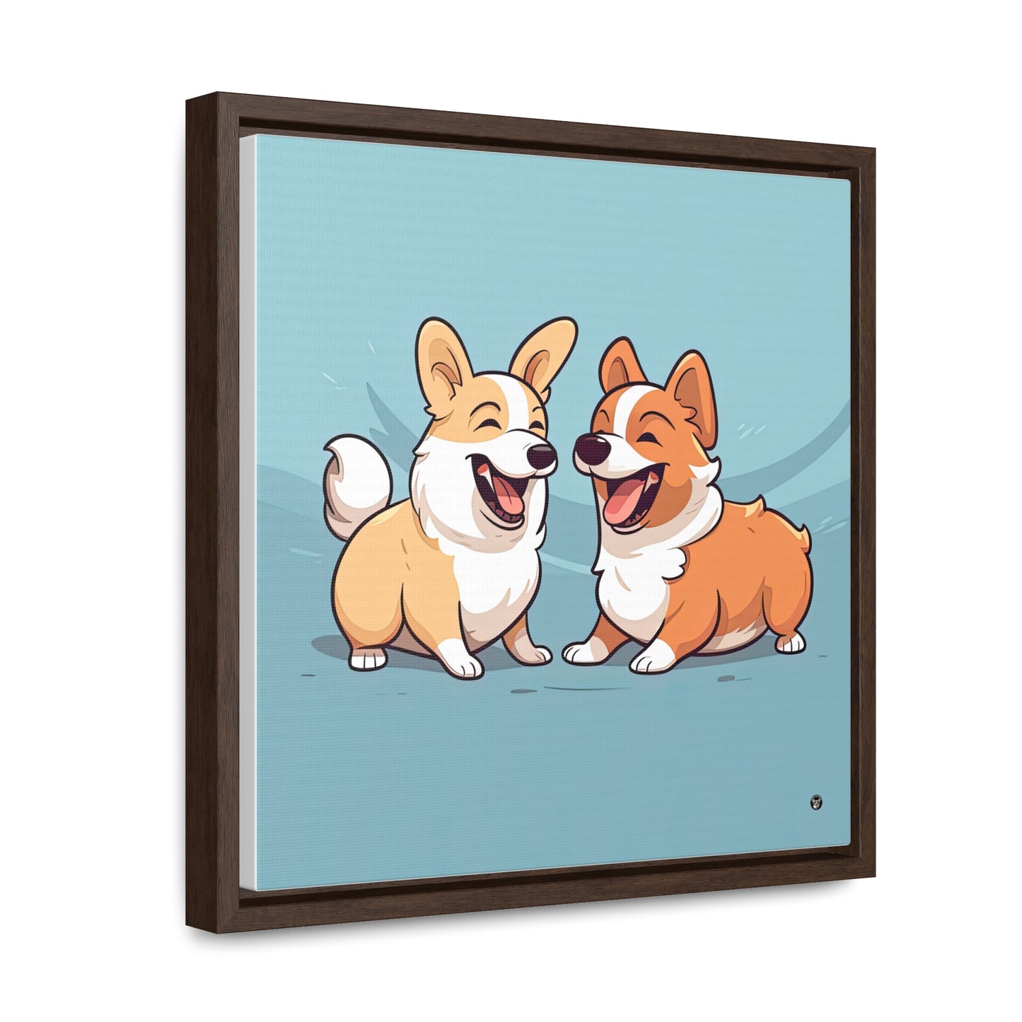 Corgi Couple - Framed on Canvas