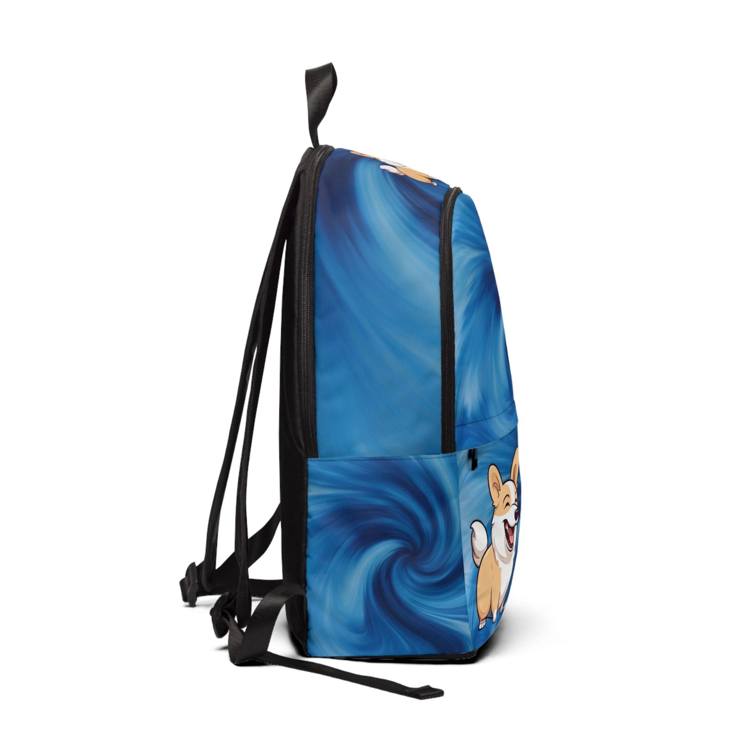Best Mates Corgi Couple Backpack — Cute Corgi Swirling Blue Rucksack