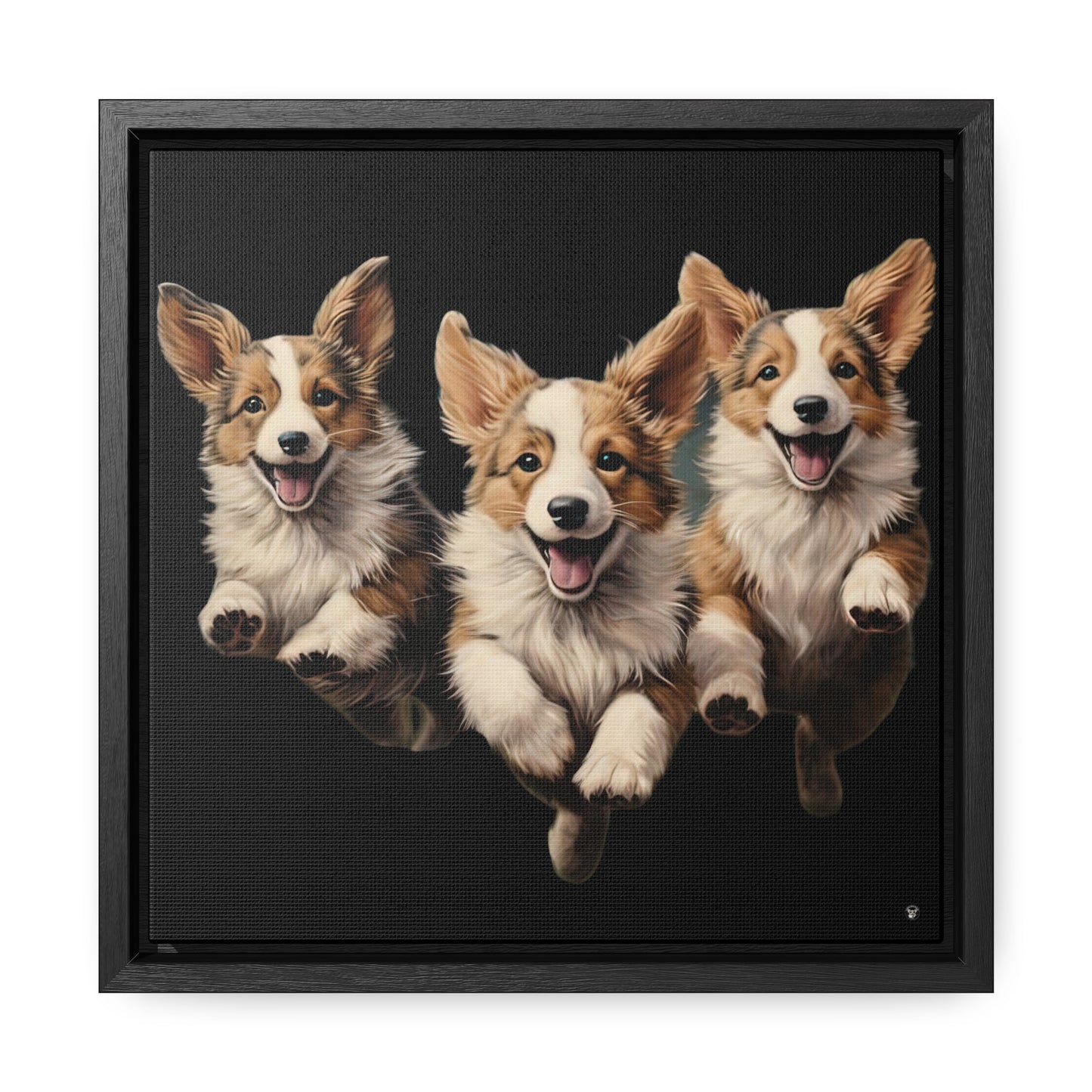 Corgi Enthusiasm - Framed on Canvas