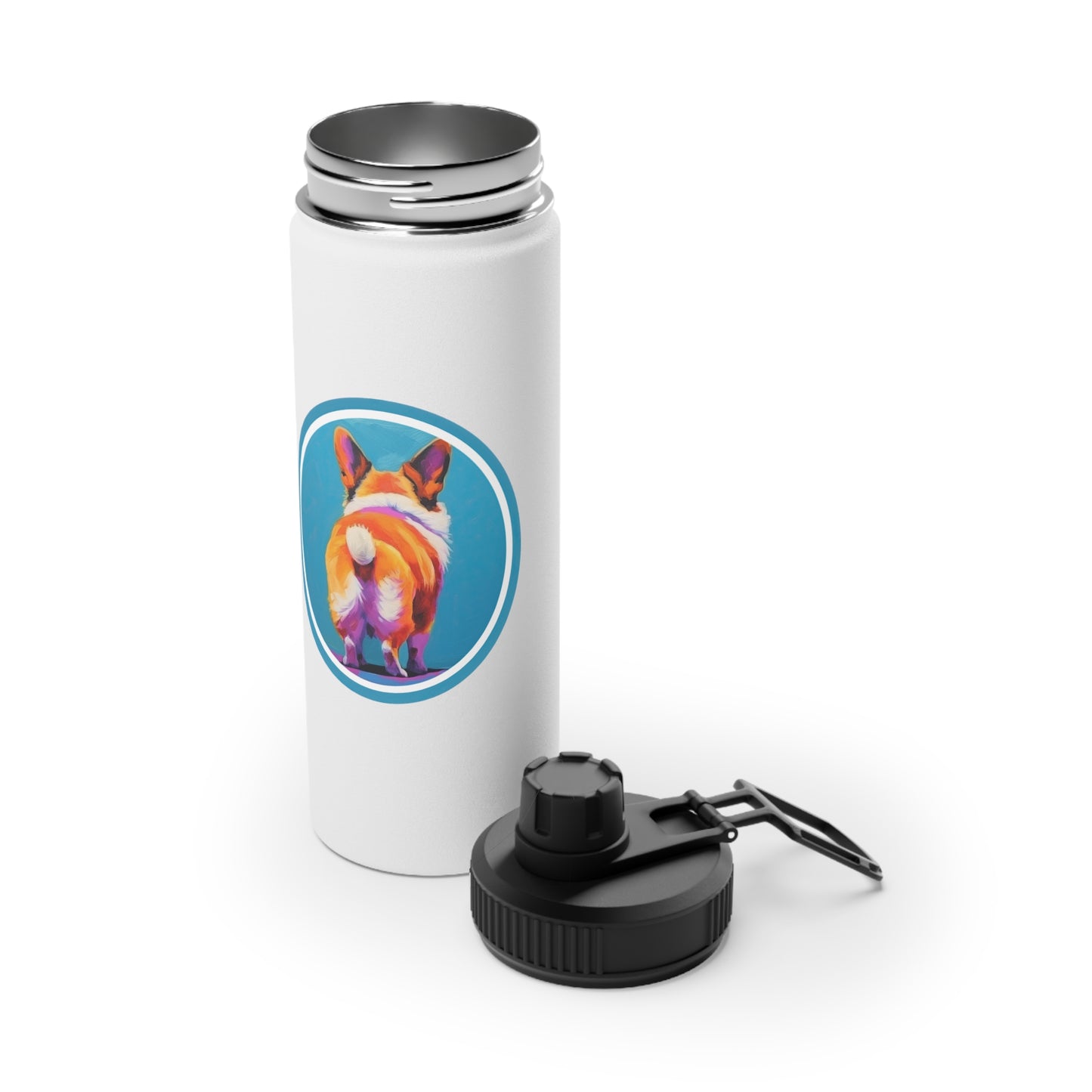 Corgi Butt - Water Bottle with Sport Lid