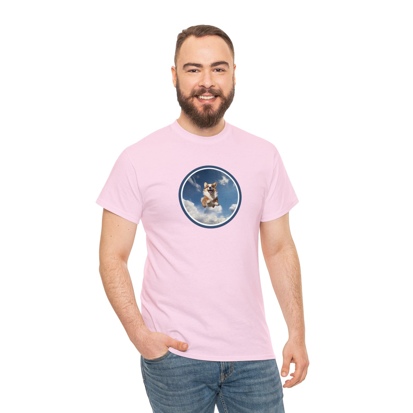 Flying Corgi - Unisex Heavy Cotton Tee