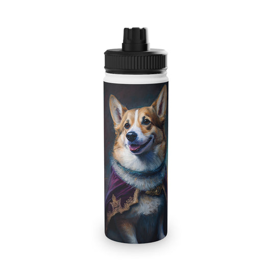 Corgi Royalty - Water Bottle with Sport Lid