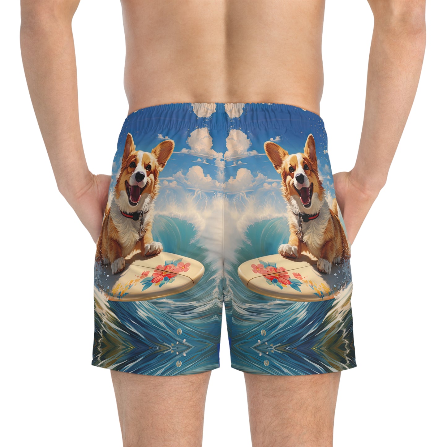 Cowabunga Corgi - Swim Trunks