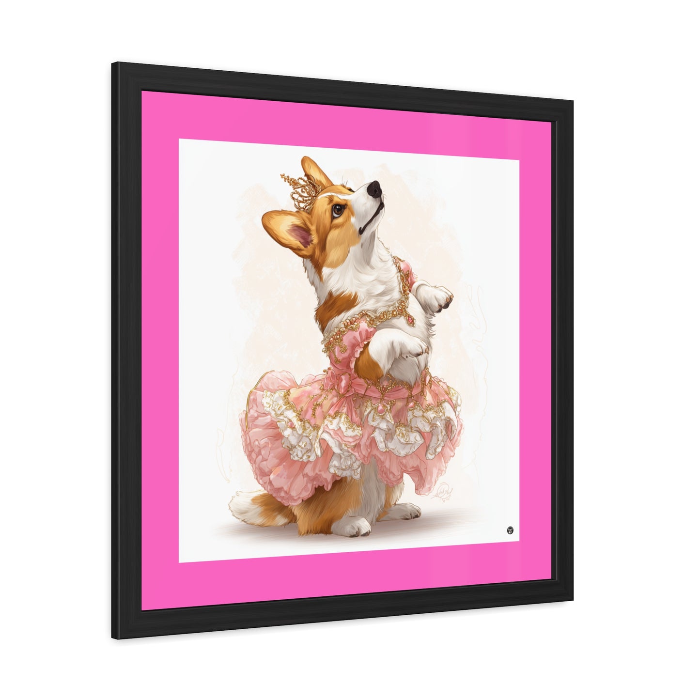 Impression encadrée Princess Corgi