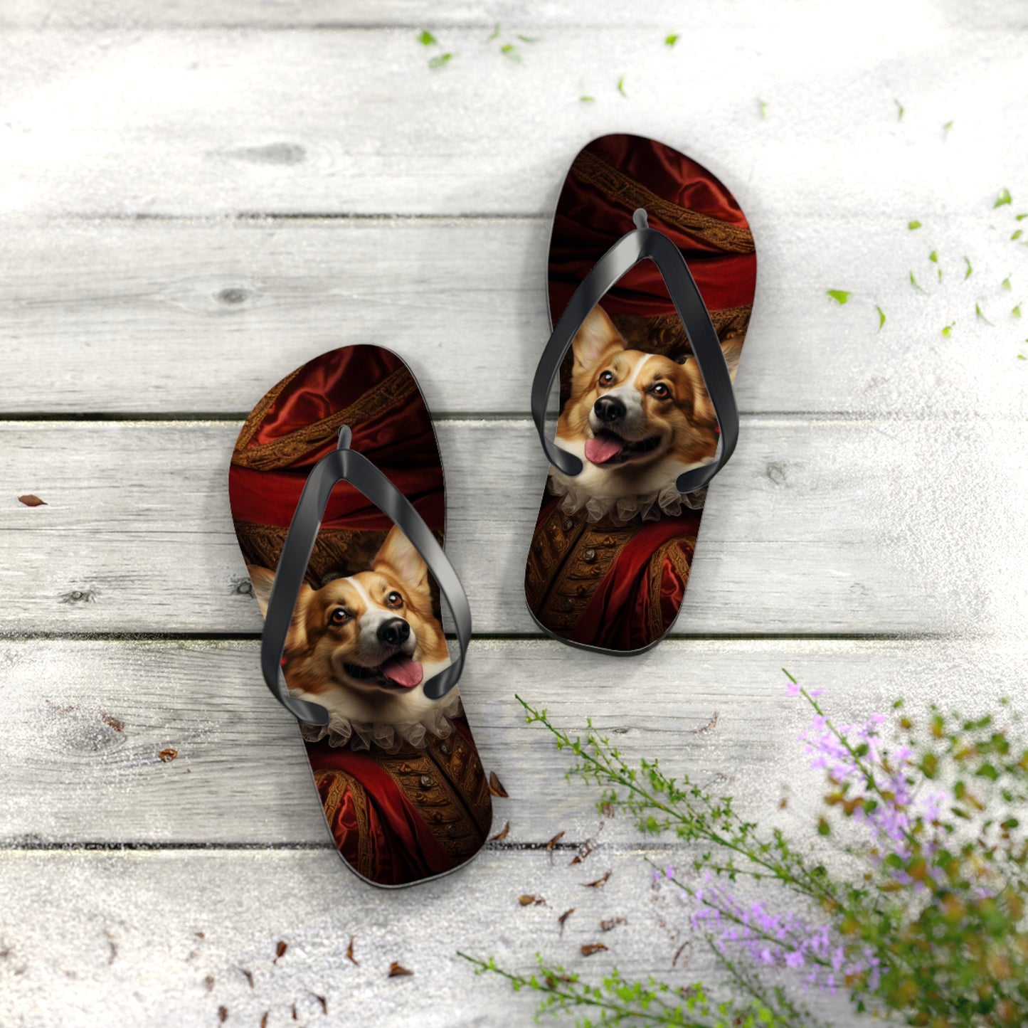 Renaissance Corgi Flip-Flops
