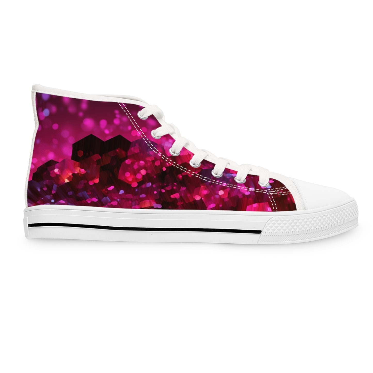 Baby Corgi Space Glitter Women's High-Top Casual Canvas Sneakers - May the Corgi Be With You