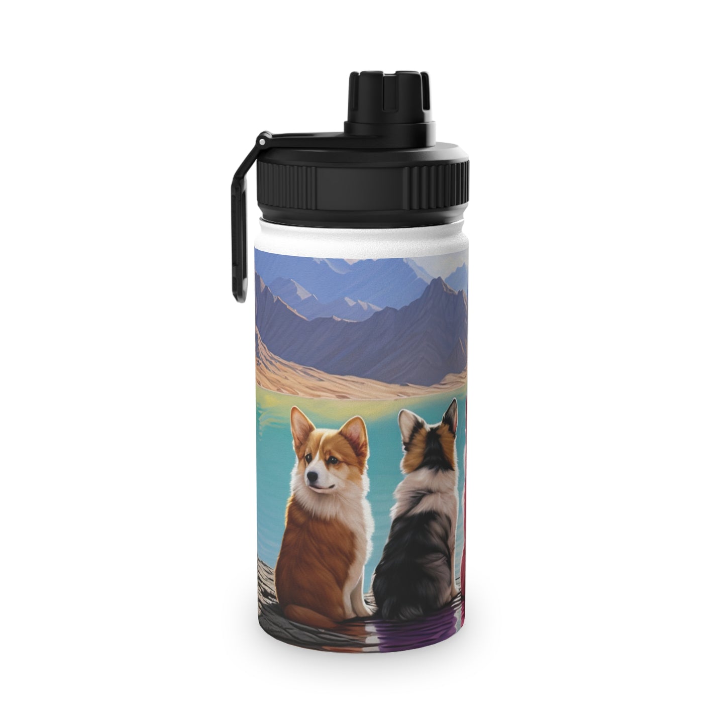 Corgi Lake - Water Bottle with Sport Lid