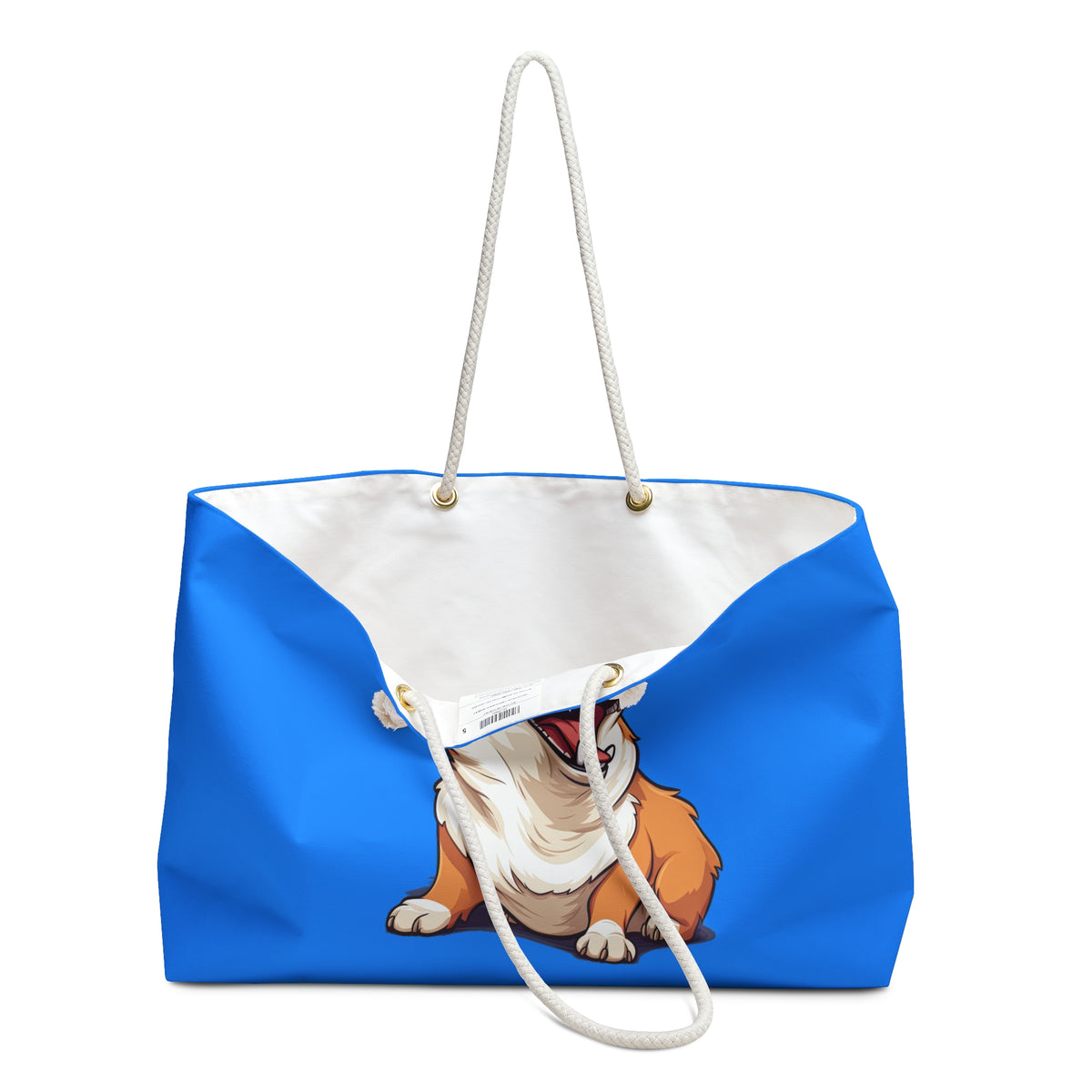 Comical Corgi All Smiles Weekender Beach Bag - Fun & Funny Blue Travel Tote