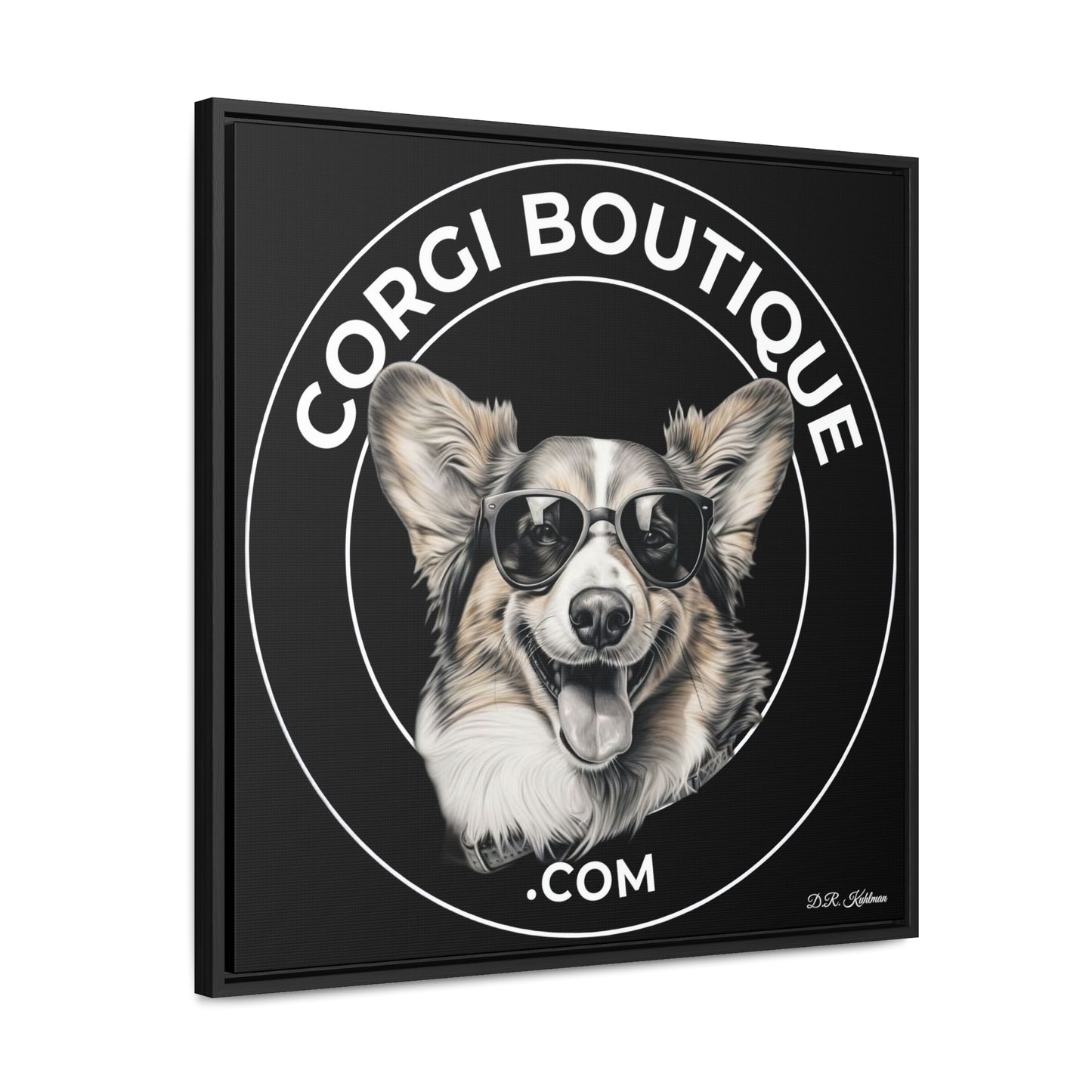 Corgi Boutique - Framed on Canvas
