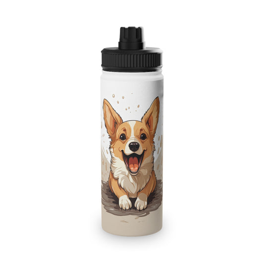 Corgi Cuteness - Water Bottle with Sport Lid