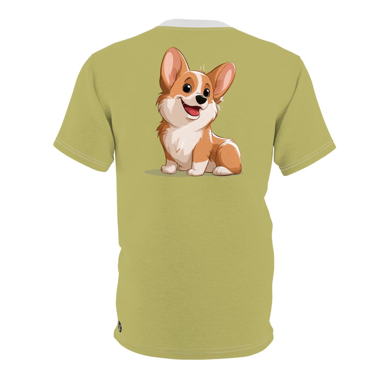 Cute Corgi Puppy Unisex Bold Fashion Tee — Khaki Graphic T-Shirt
