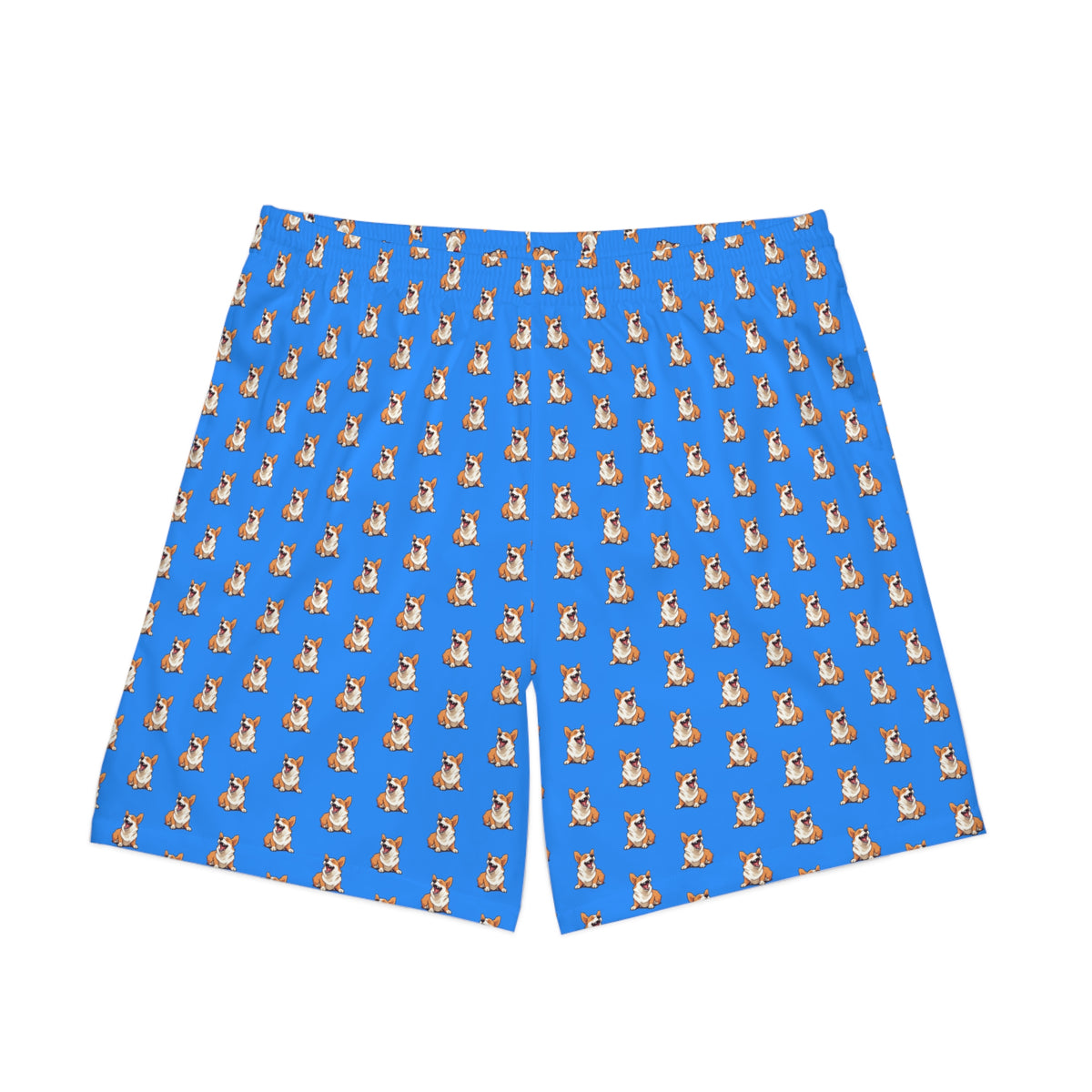 Comical Corgi All Smiles Repeater Pattern Blue Board Shorts
