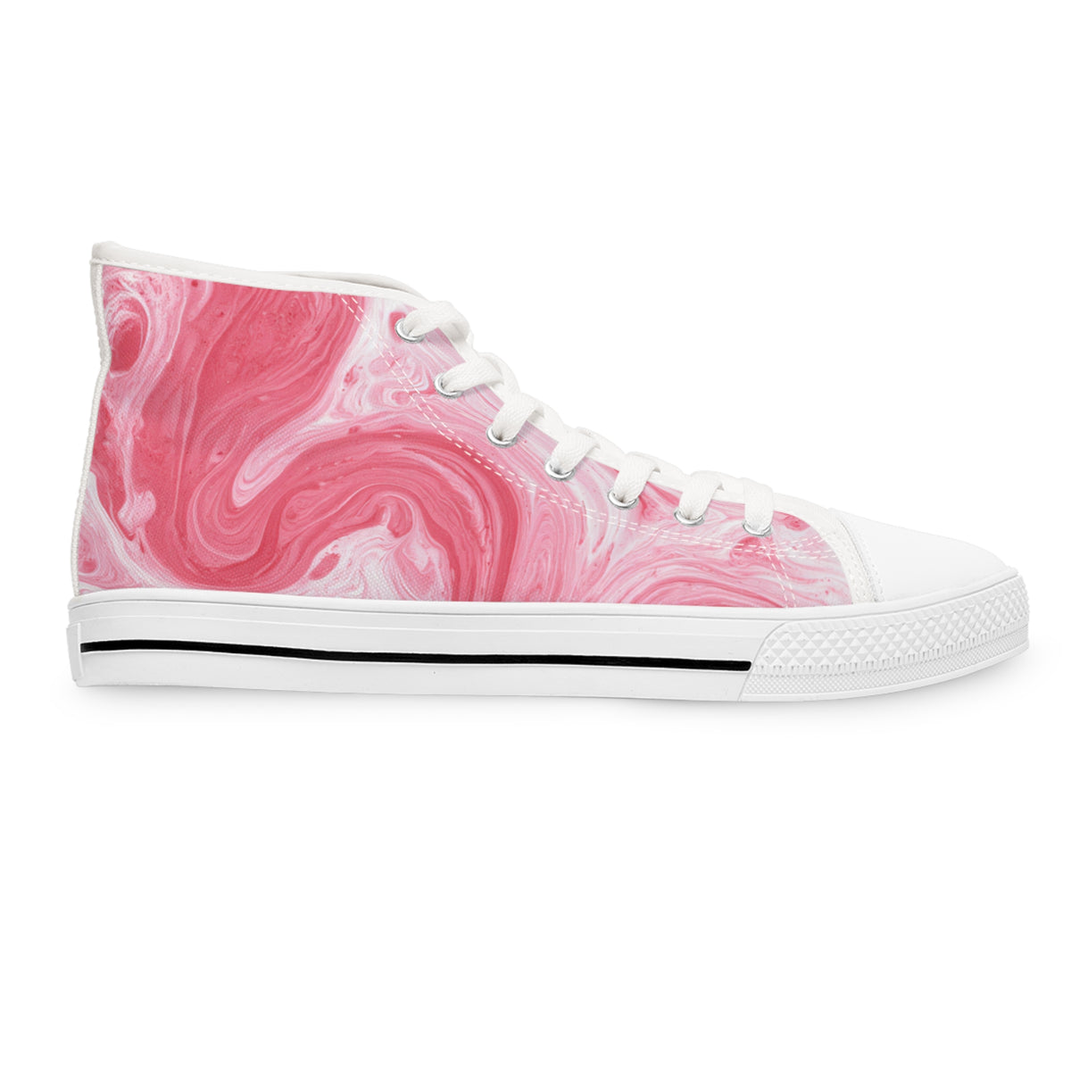 The Cuddle Connoisseur Women's High-Top Sneakers - Strawberry Swirl Canvas