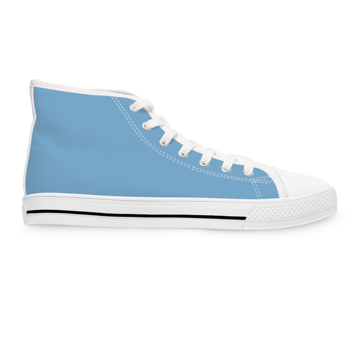 Comical Corgi All Smiles Women's High Top Casual Carolina Blue Canvas Sneakers