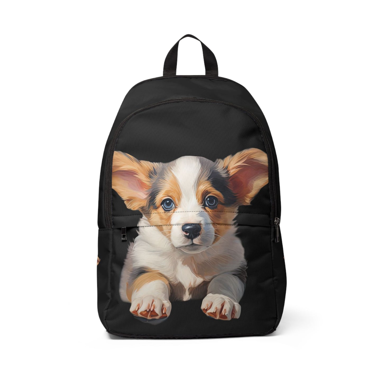 Puppy Dog Eyes Corgi Backpack — Black Corgi Rucksack