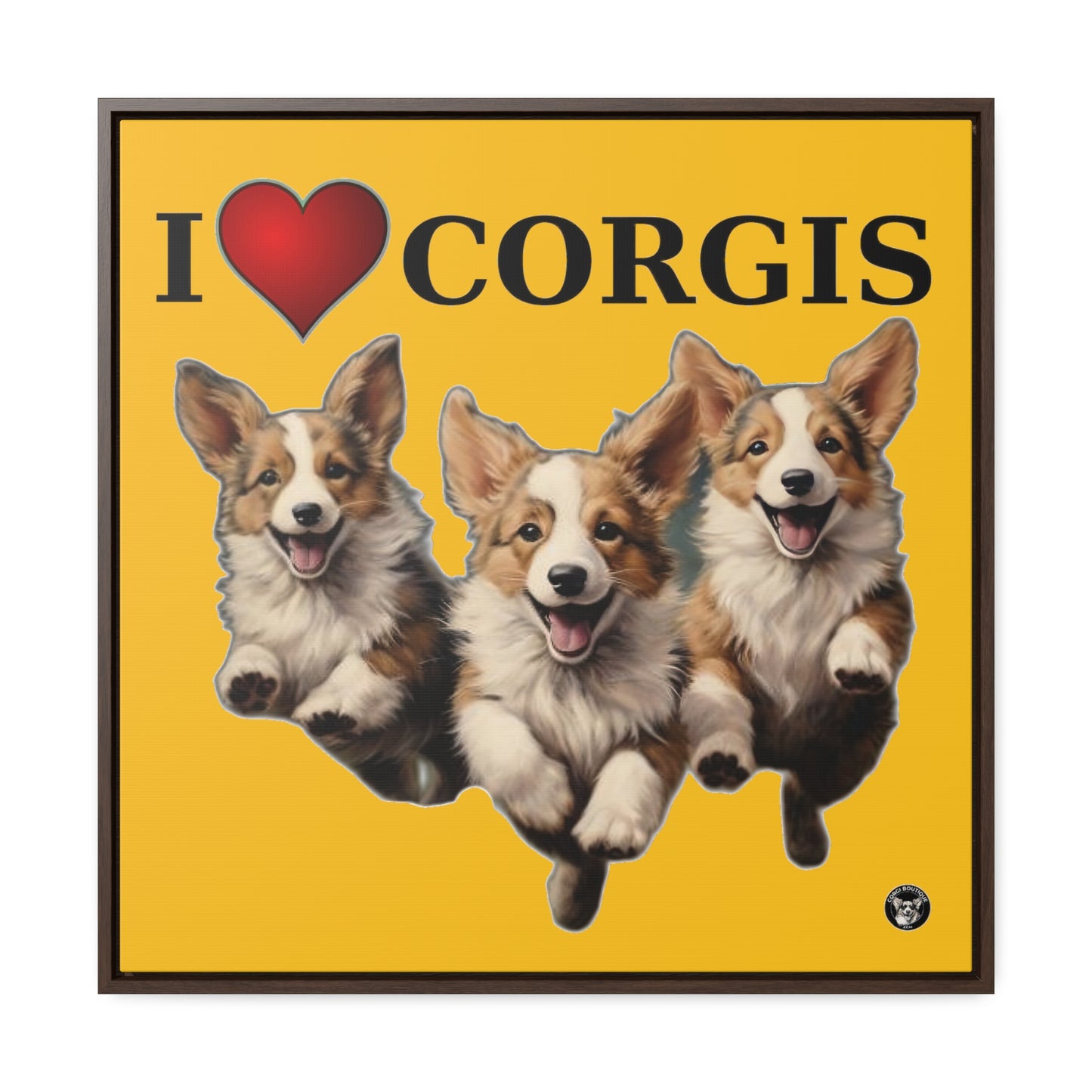 I Heart Corgis - Framed on Canvas