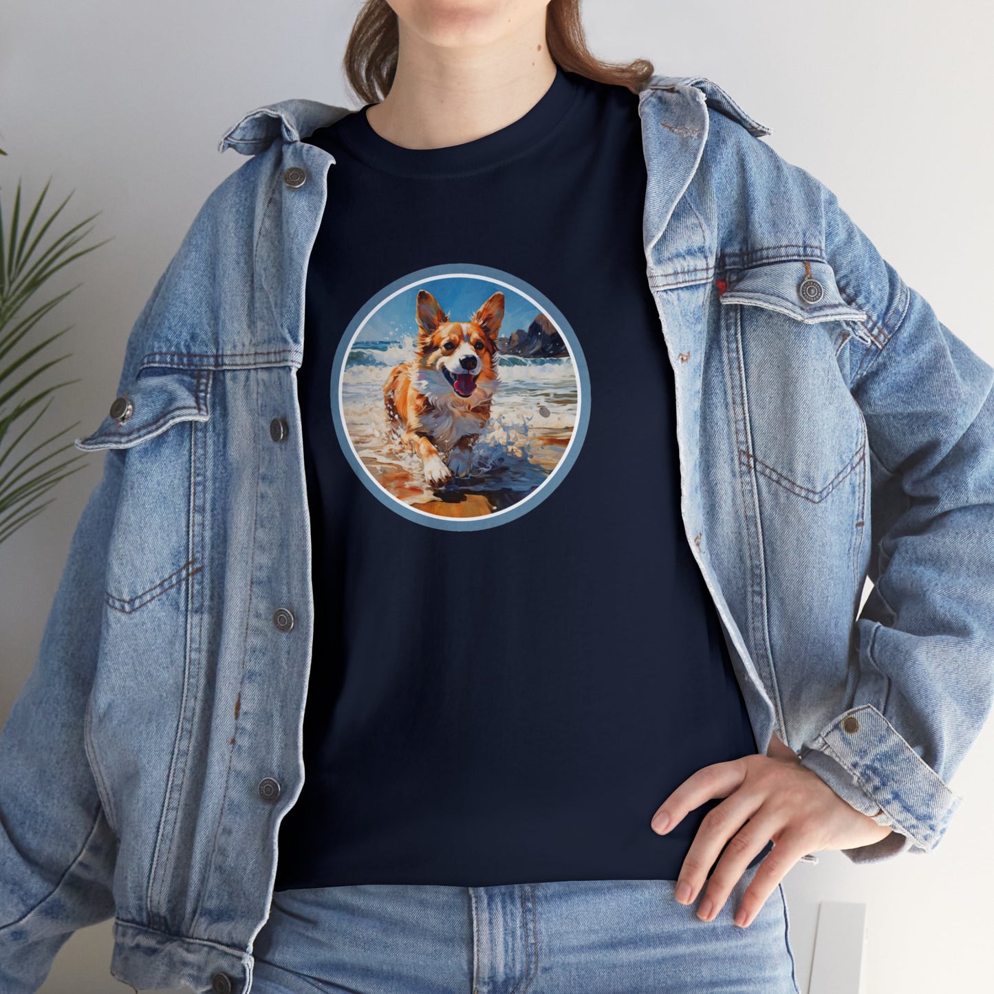 Coastal Corgi - Unisex Heavy Cotton Tee